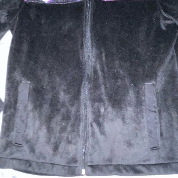 Fila Sports Womenβs Fleece Jacket Black Galaxy Print Mock Neck Size Extra small - Picture 10 of 11